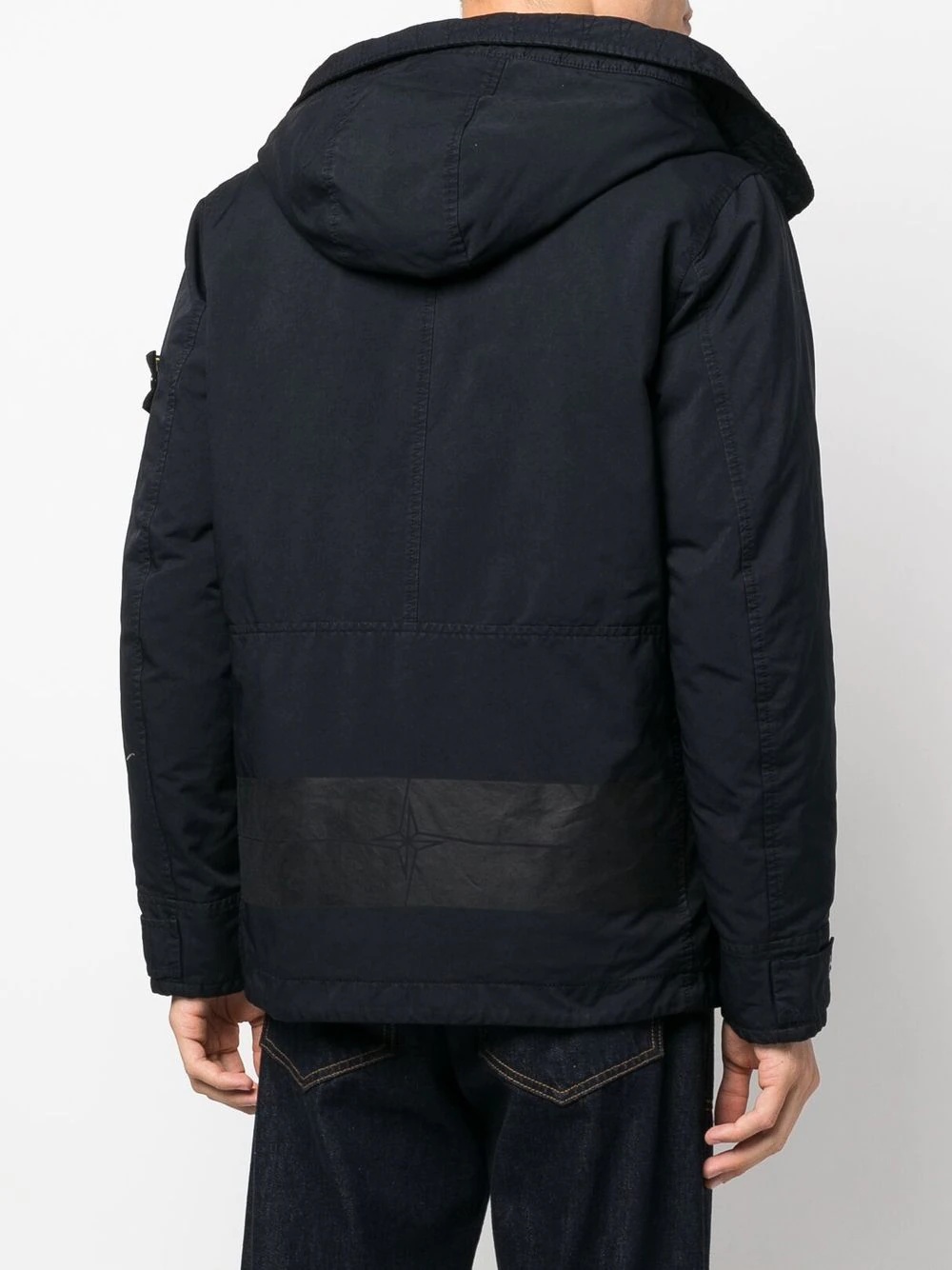 logo-patch sleeve hooded jacket - 4