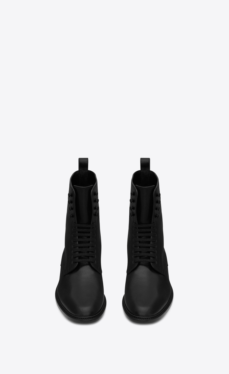 SAINT LAURENT army laced boots in matte leather outlook