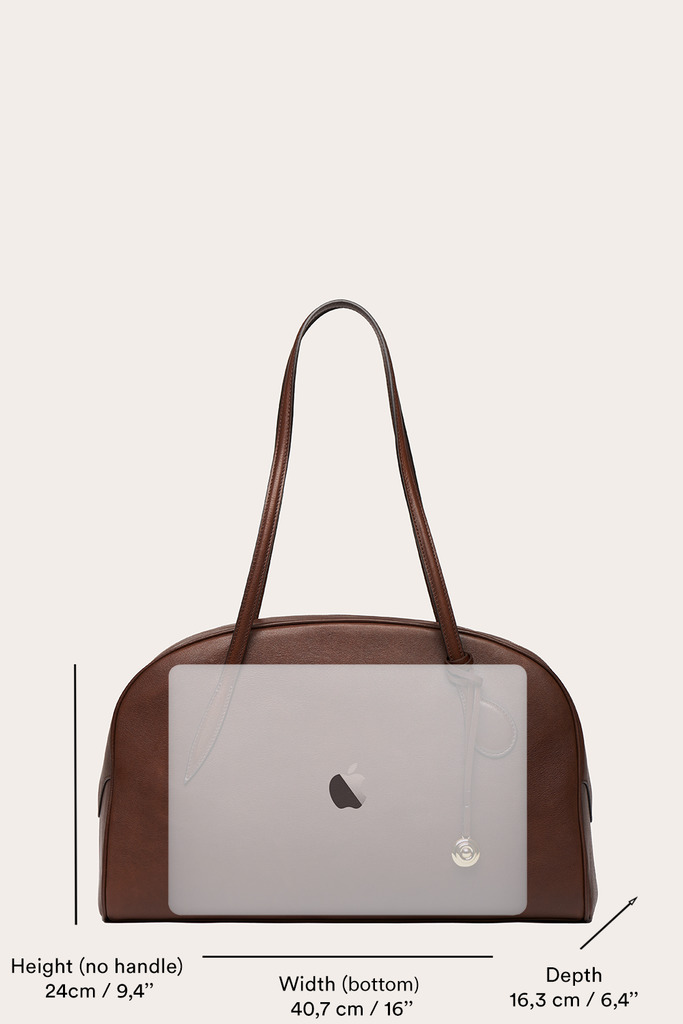 BOWLING BAG DARK BROWN SUEDE - 5