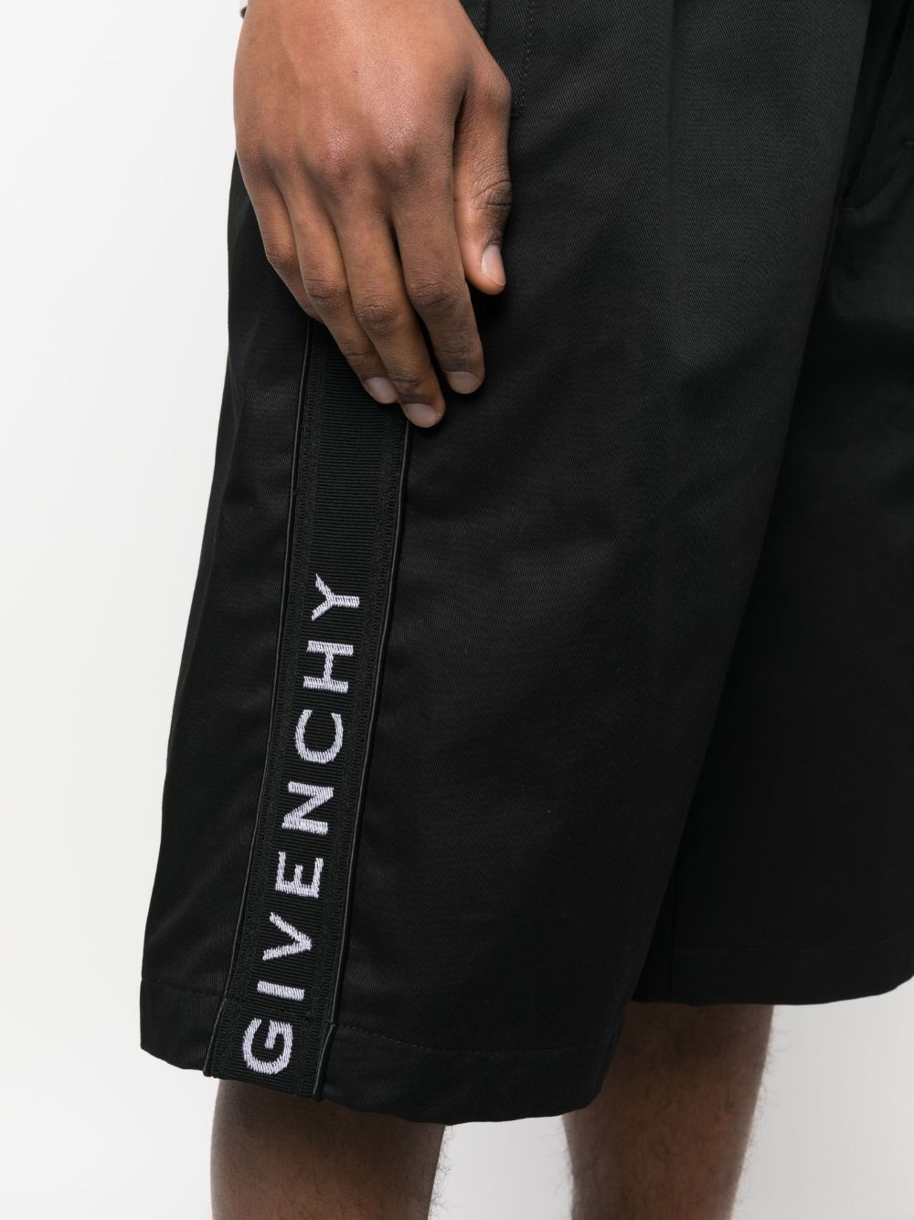 logo-embellished cotton shorts - 5