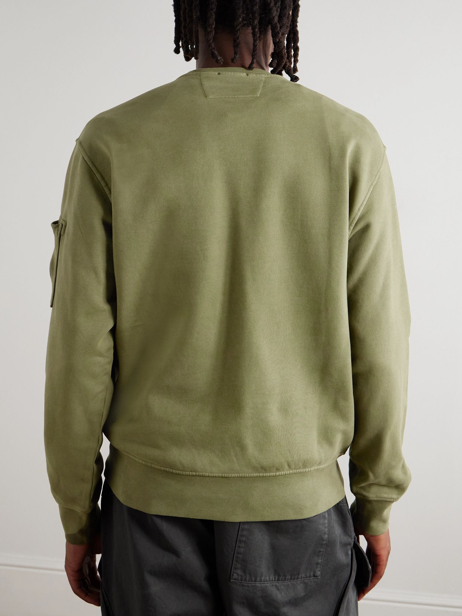 Brushed Cotton-Jersey Sweatshirt Green - 3
