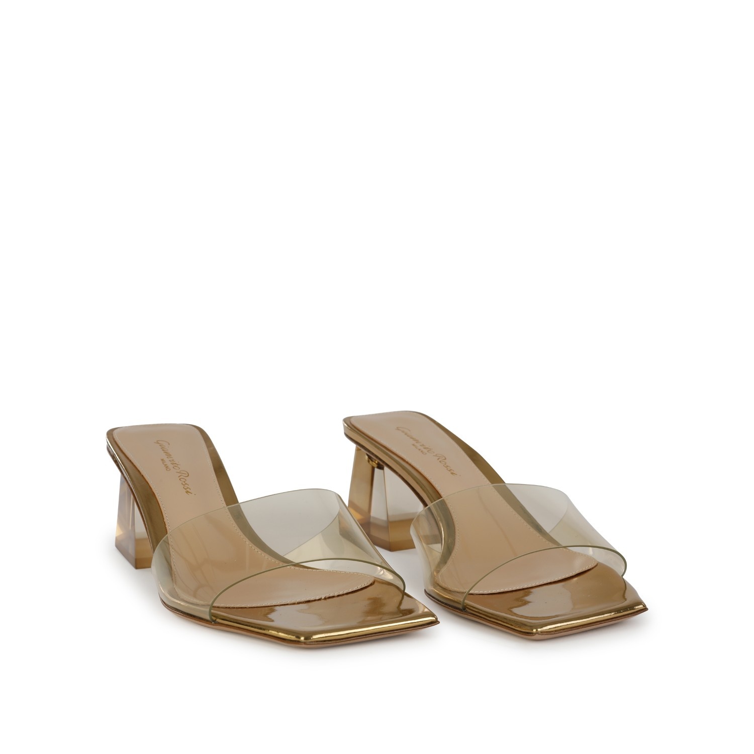 GOLD-TONE LEATHER SANDALS - 2