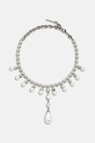 Alessandra Rich CRYSTAL CHOKER WITH PENDANT AND PEARLS outlook