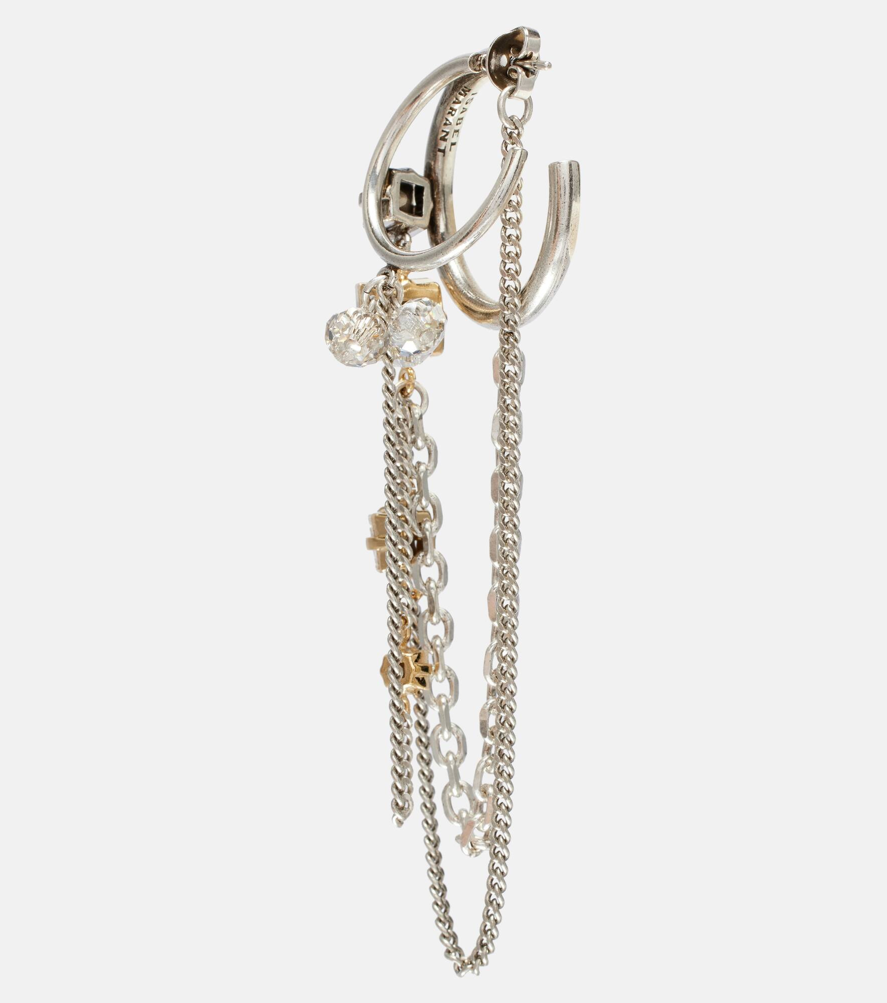 Embellished single hoop earring - 5