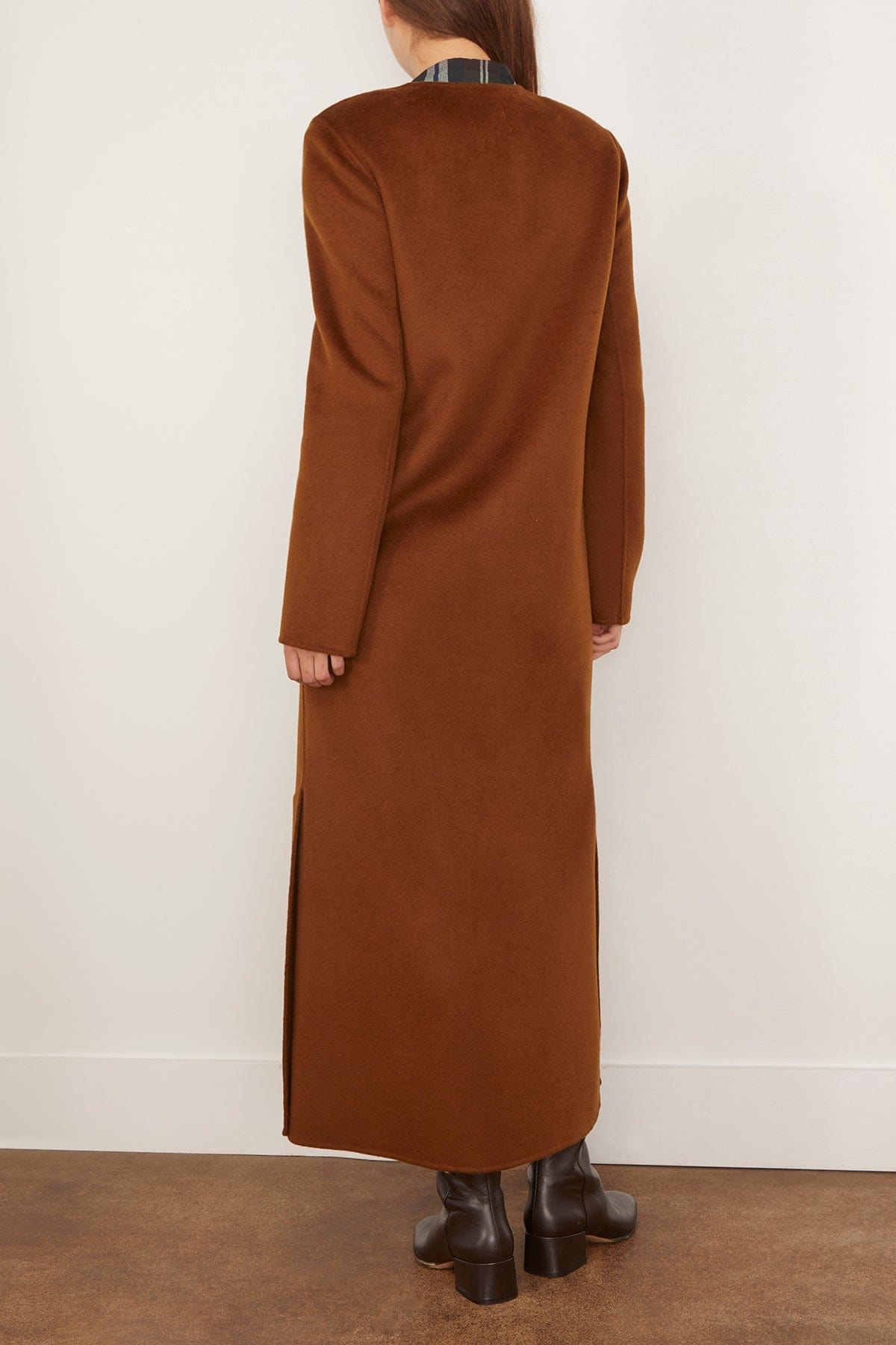 Loulou de Saison Long Coat in Wood | REVERSIBLE