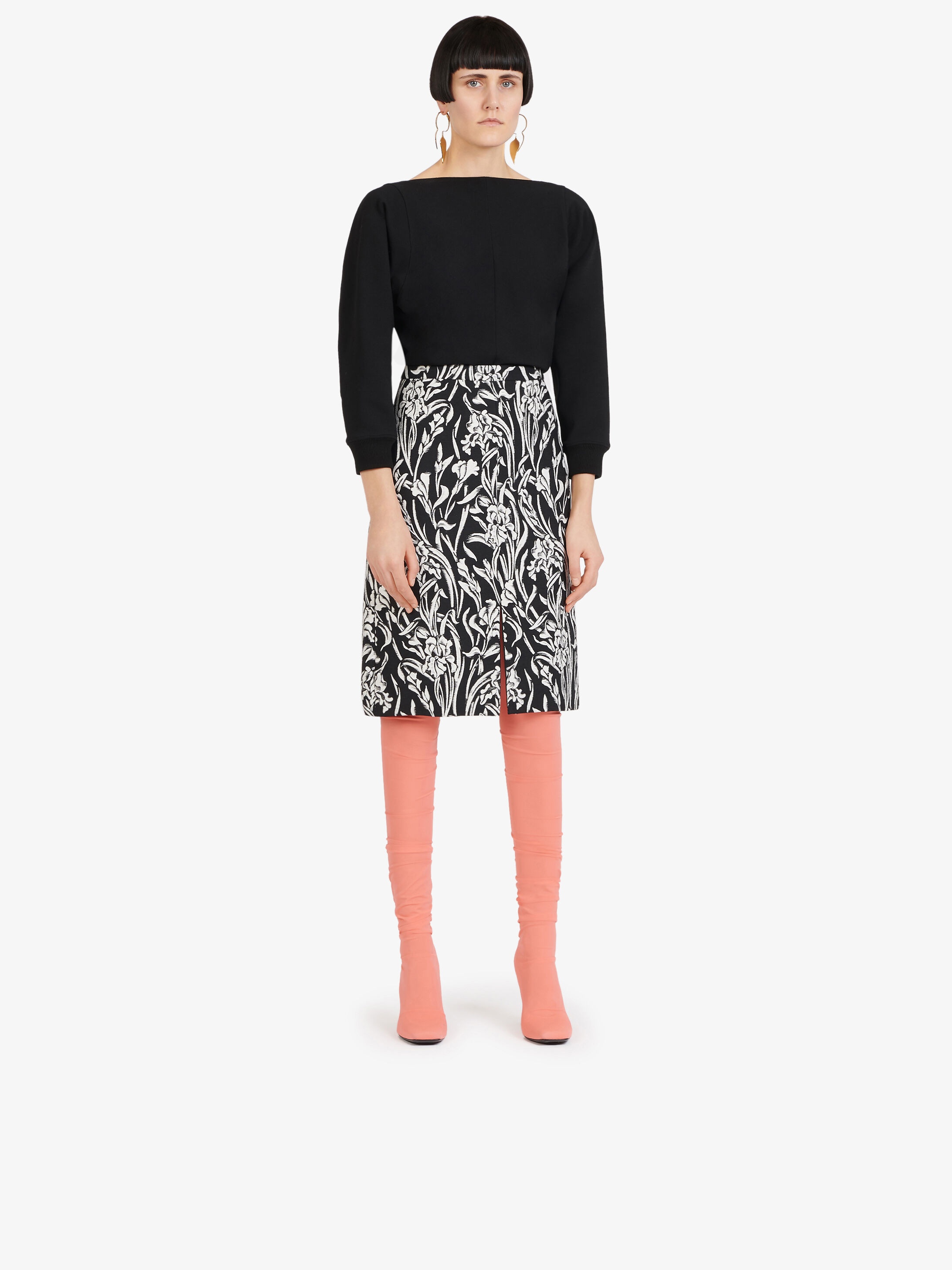 Pencil skirt in floral jacquard - 2