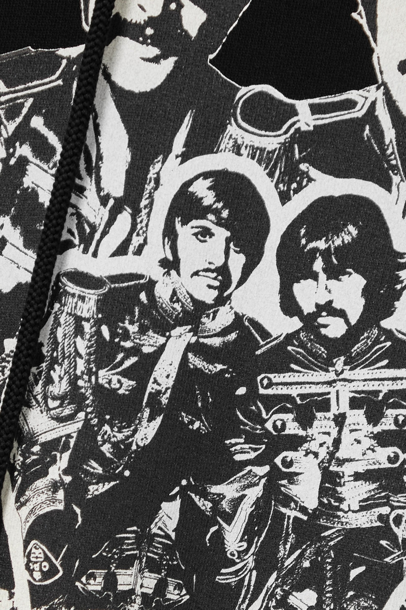 + Beatles 다시 appliquéd 인쇄면 jersey 후드 6