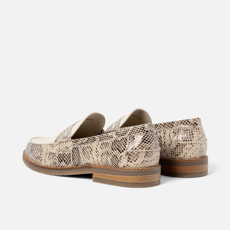 Peso Snakeskin + White Penny Loafer - Men's 6
