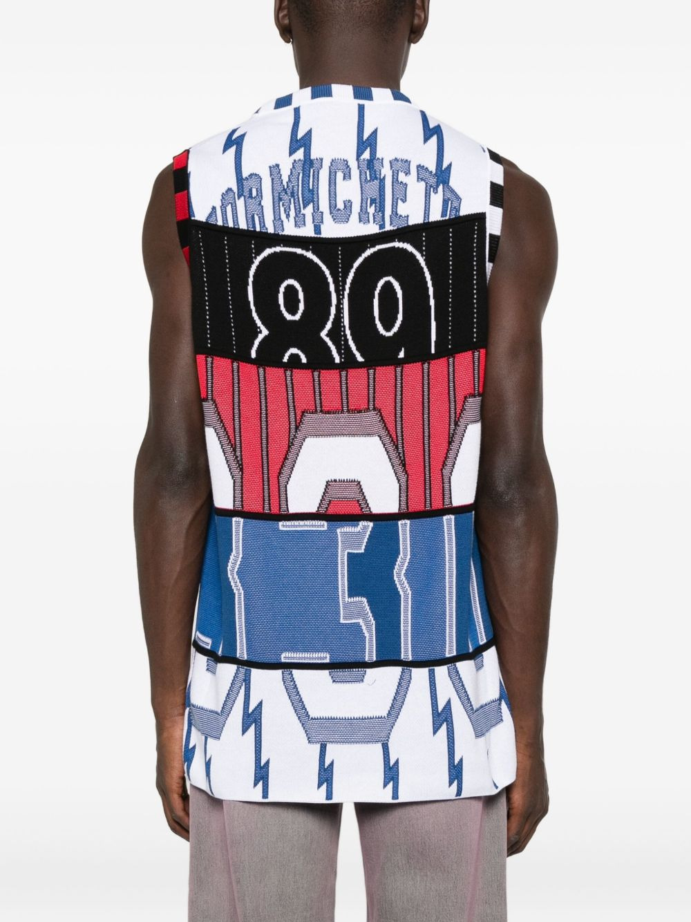 lightning-bolt panelled vest - 3