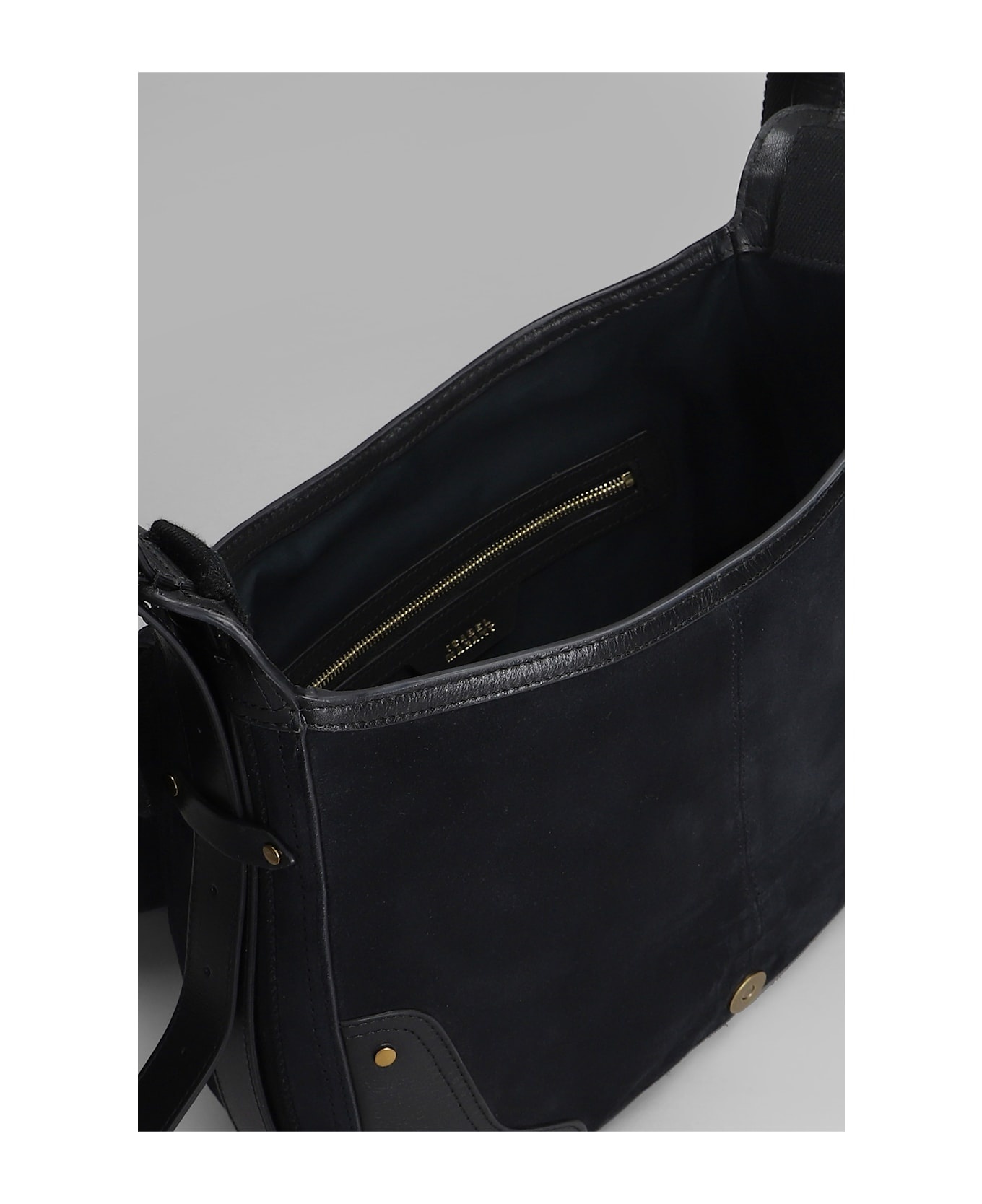 Sierra Shoulder Shoulder Bag In Black Suede - 4