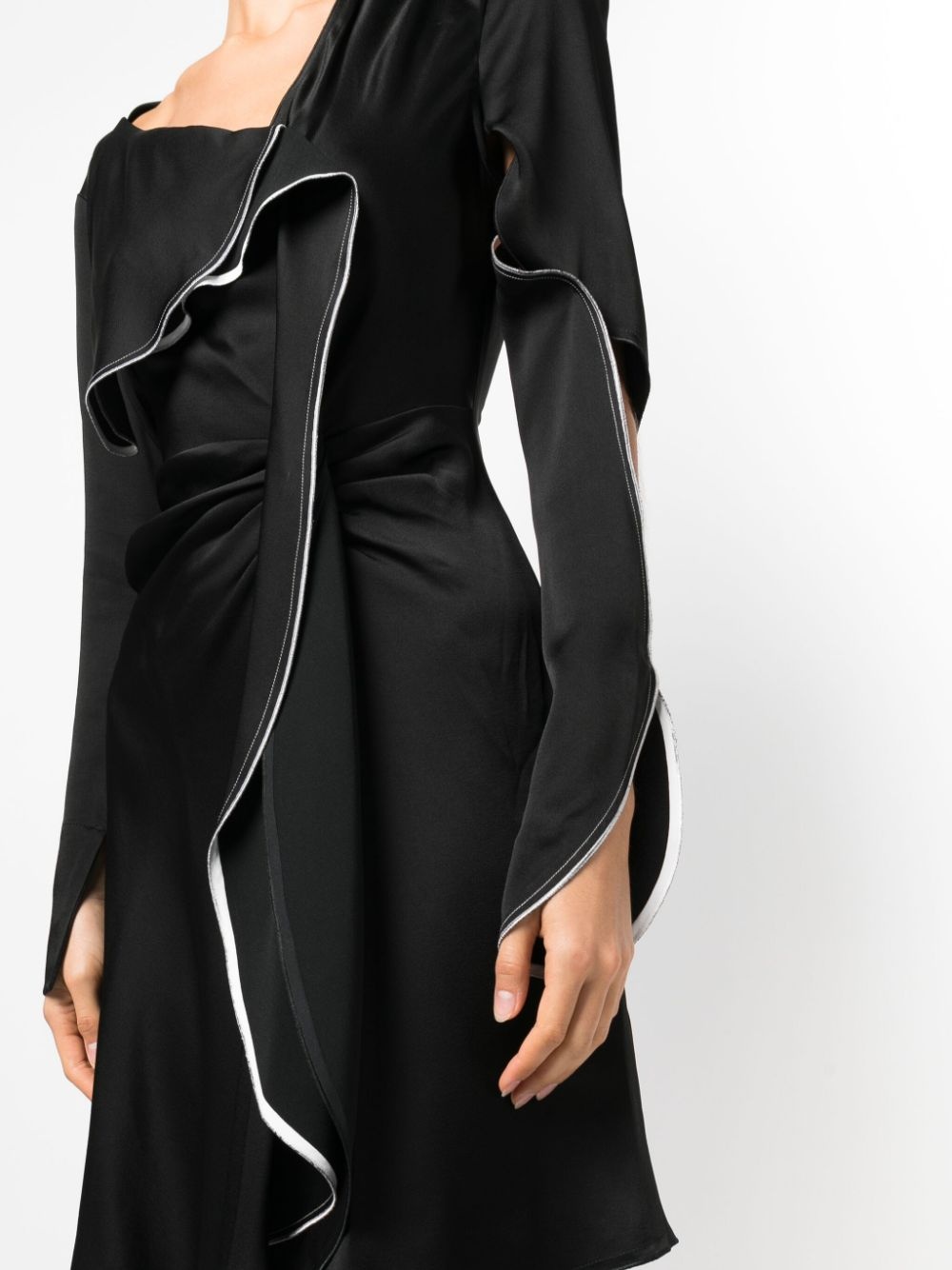 asymmetric draped midi dress - 5