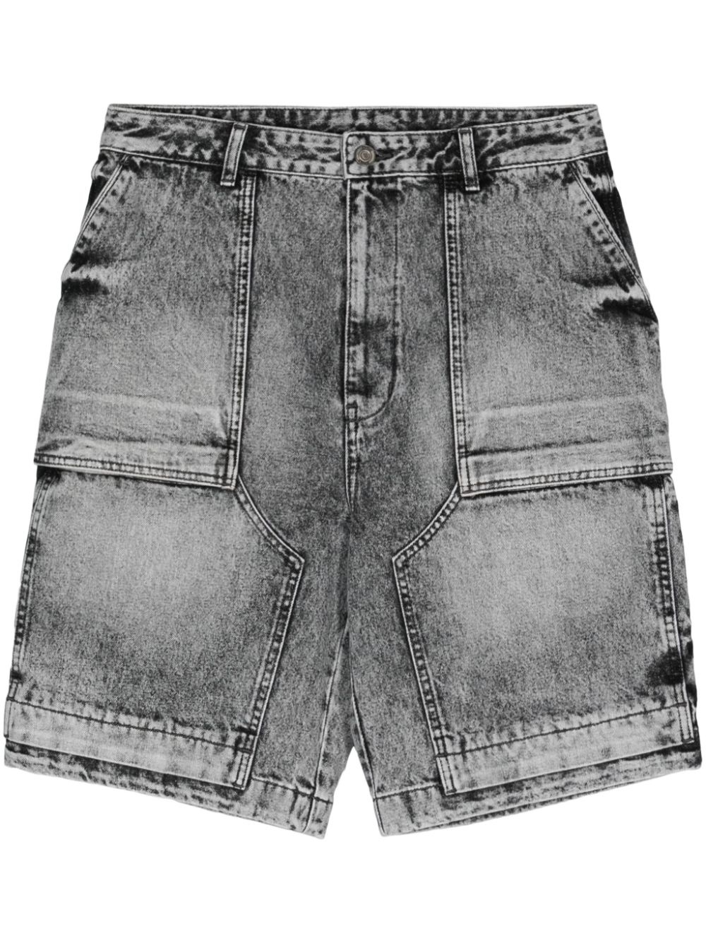 acid-wash denim shorts - 1