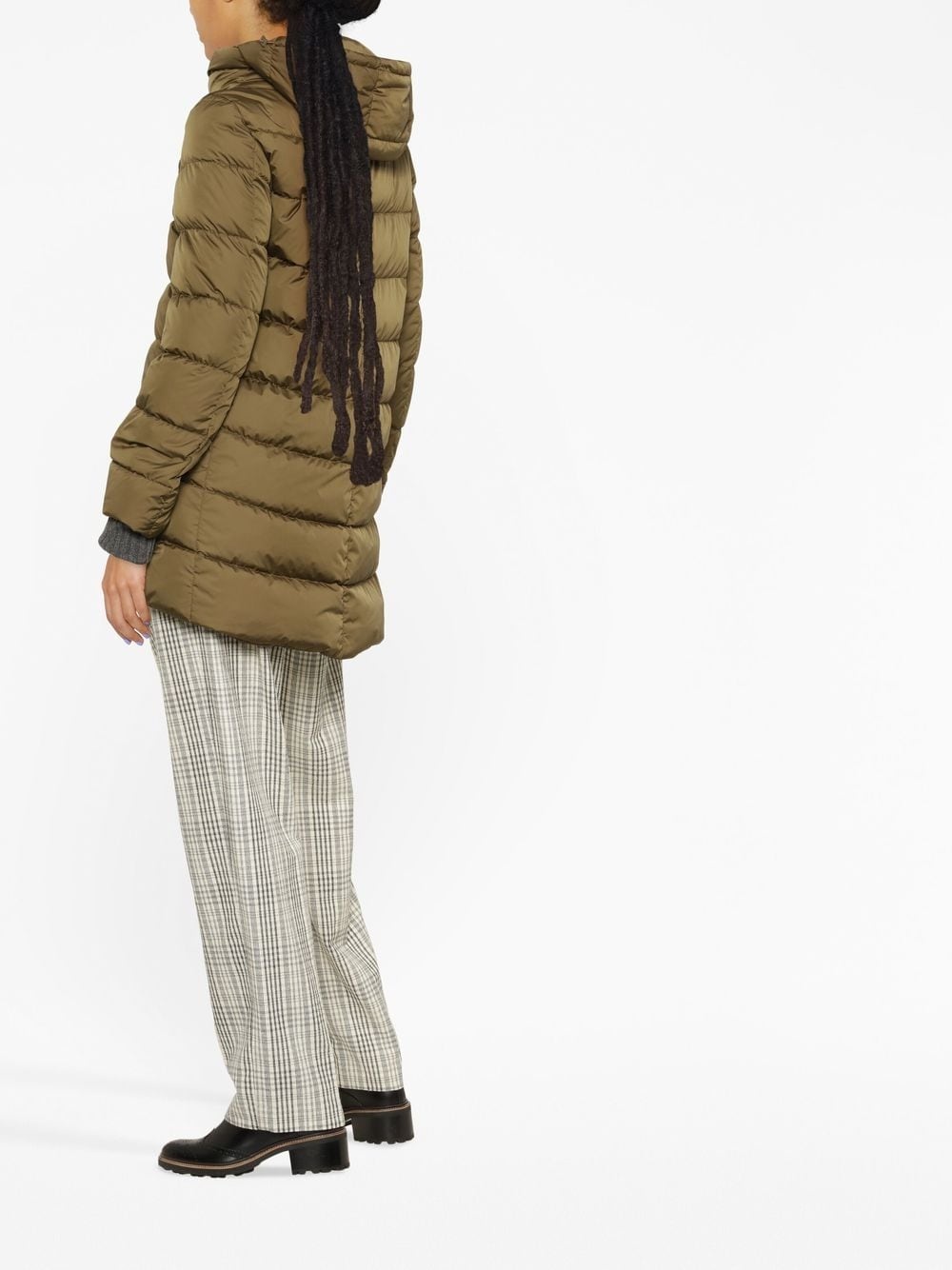 hooded feather-down coat - 3