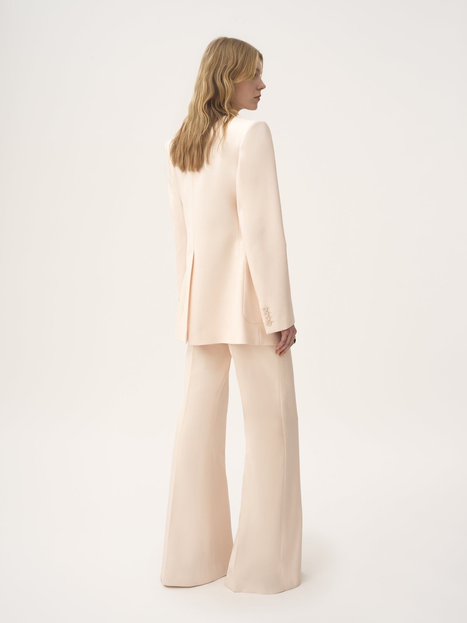 SINGLE-BREASTED TAILORED JACKET IN WOOL GABARDINE - 5