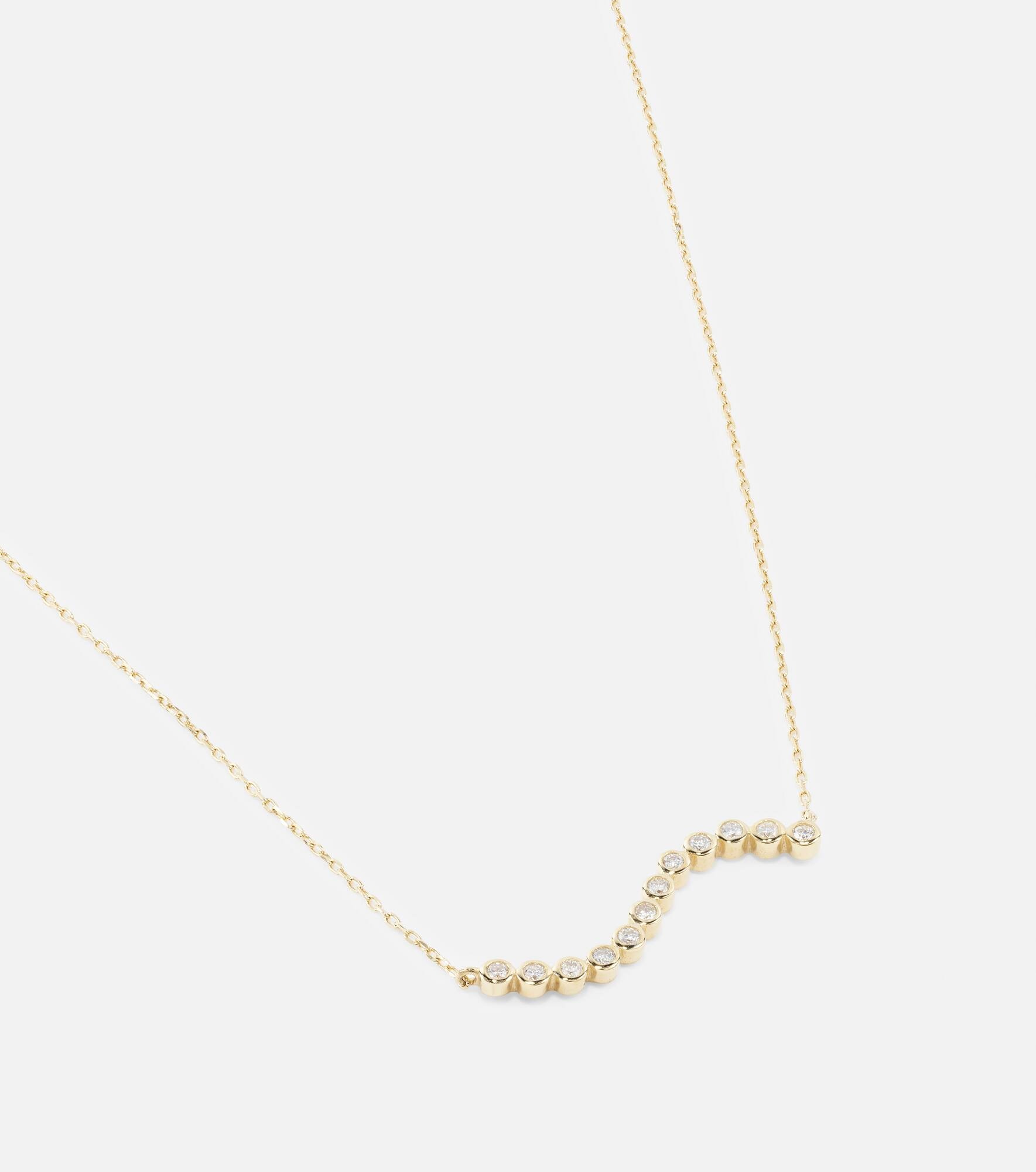 14kt gold wave necklace with diamonds - 6