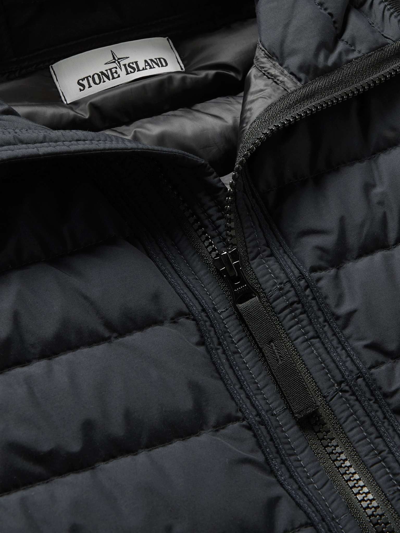 Logo-Appliquéd Quilted Organic Cotton-Blend Shell Hooded Down Jacket - 5