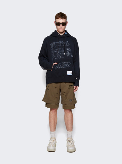 Givenchy Destroyed Felpa Bermuda Shorts Khaki outlook