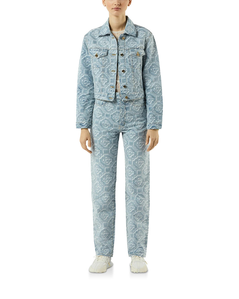 CASABLANCA Bleached Classic Monogram Straight Leg Jeans outlook