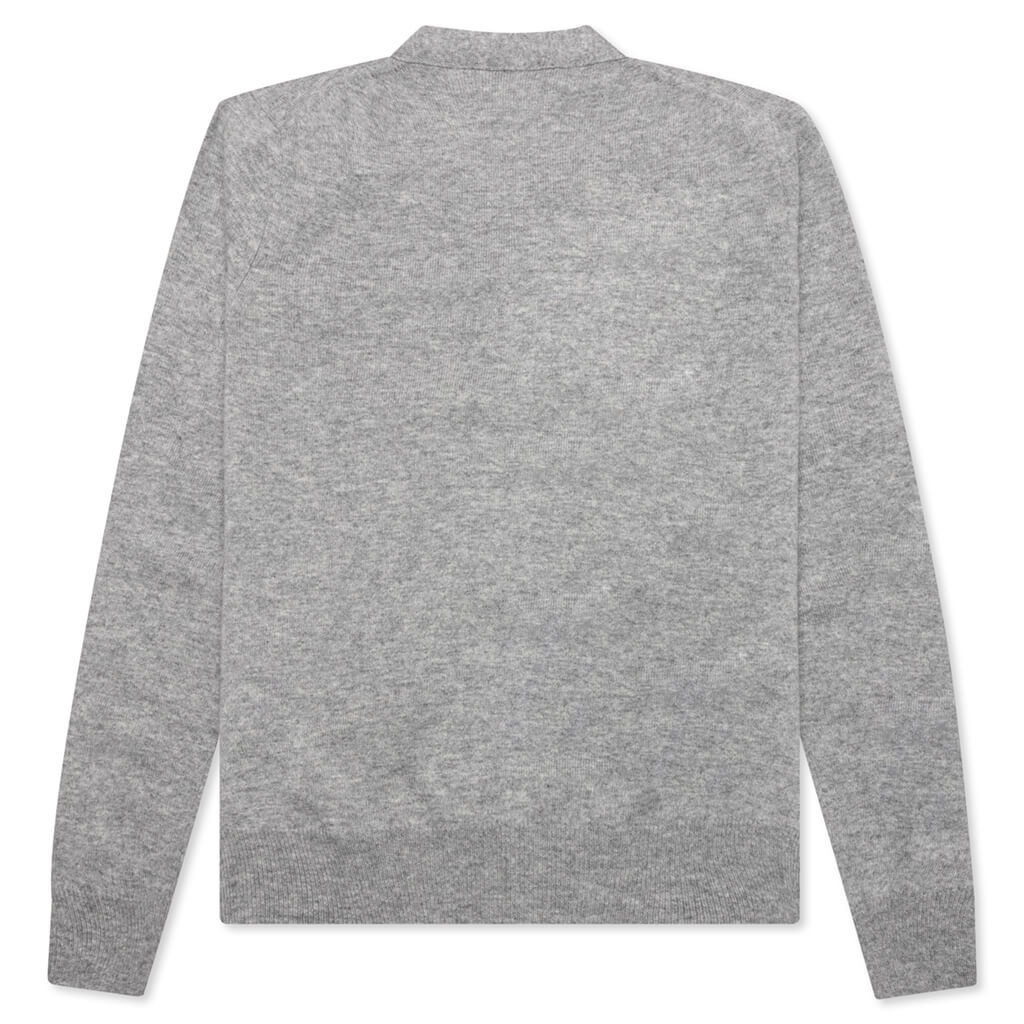 COMME DES GARCONS PLAY X THE ARTIST INVADER CARDIGAN - TOP GREY - 2