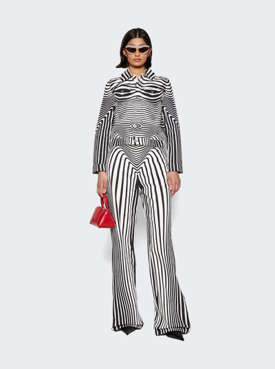 Jean Paul Gaultier Body Morphing Printed Denim Pants Black And White outlook