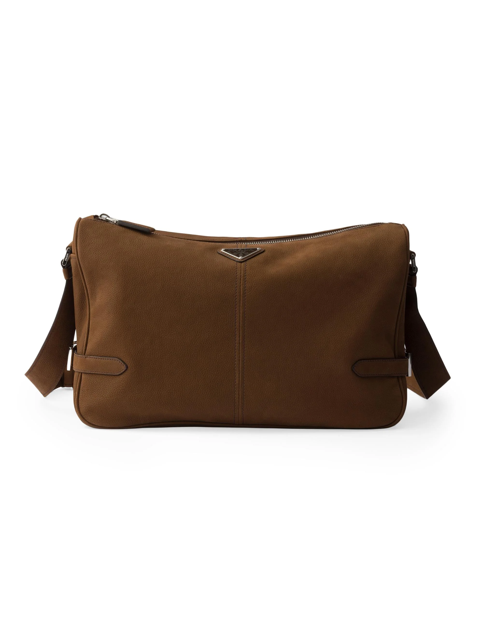 Men's Nubuck Leather Shoulder Bag - Brown - 1