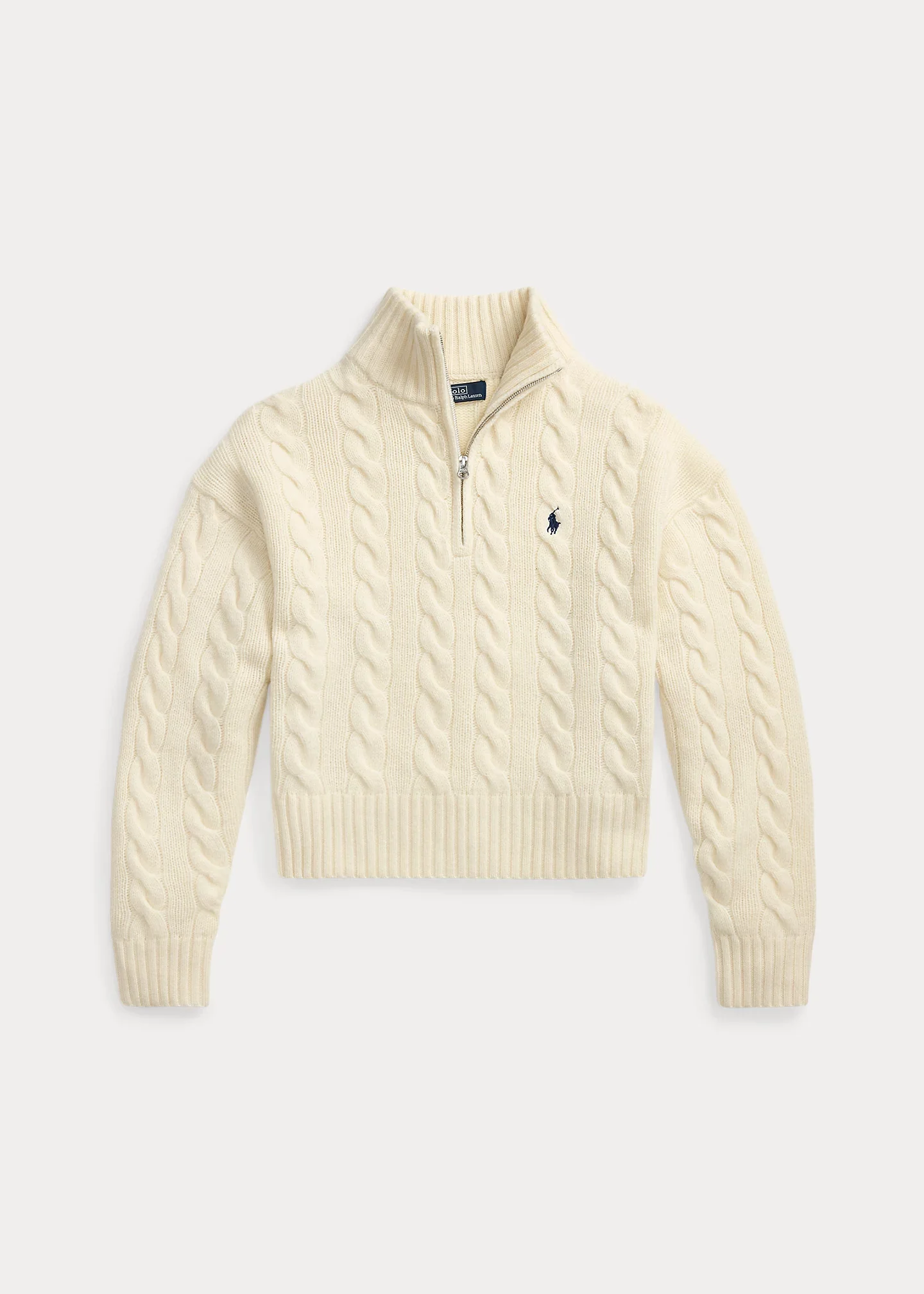 Cable Wool-Cashmere Half-Zip Sweater - 1