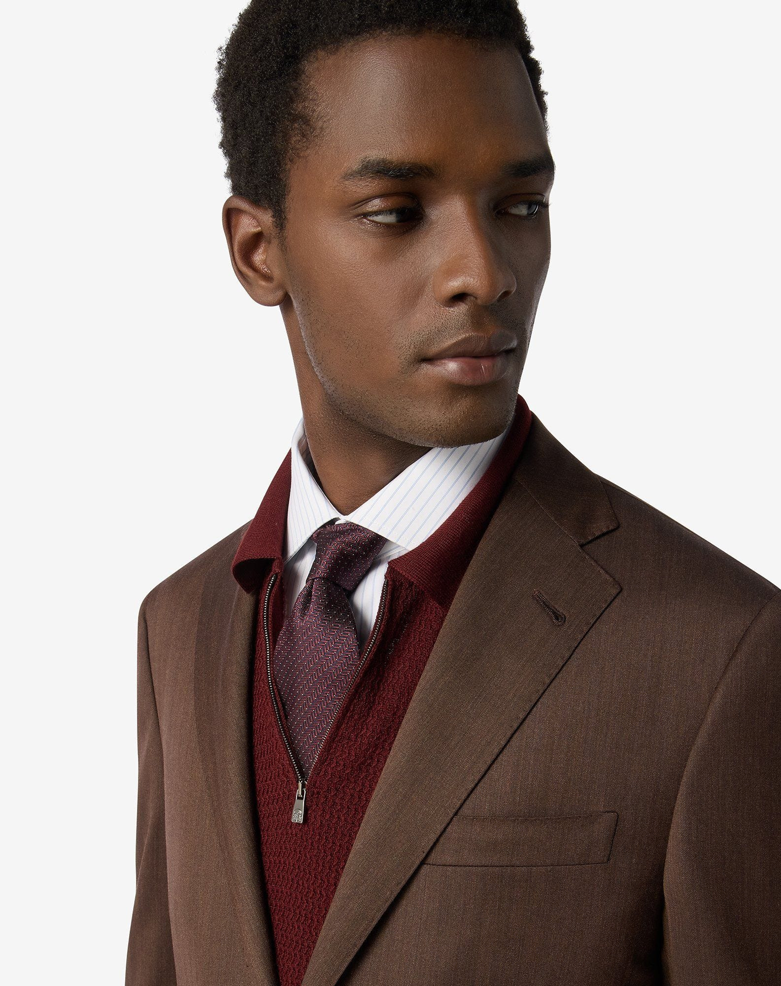 Brown suit made from pure naturally stretch 130’ wool - 5