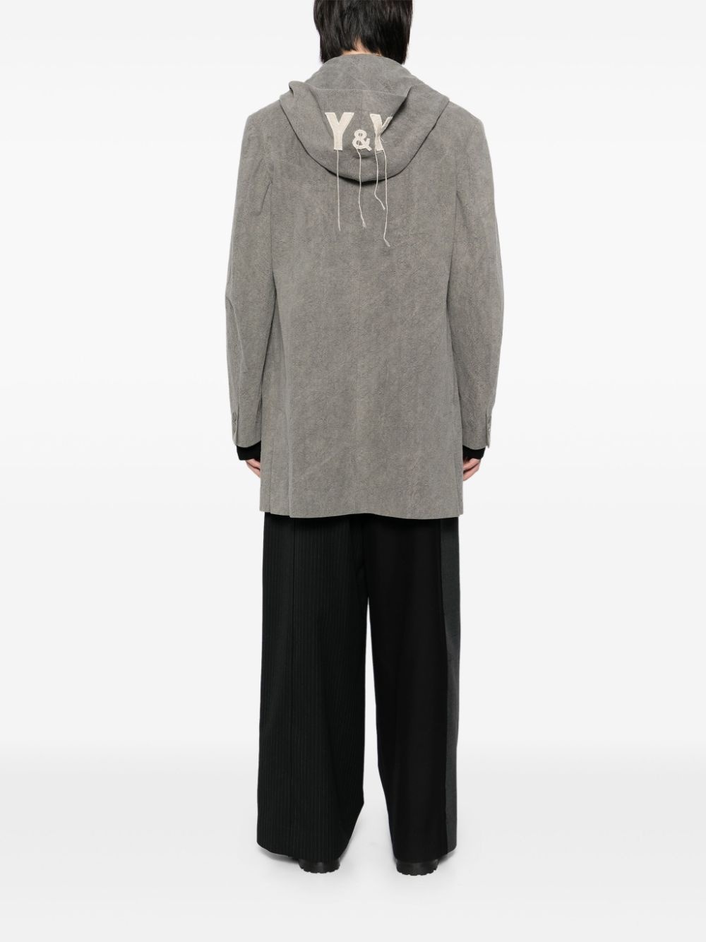 LOGO-PRINT WOOL HOODED JACKET - 3