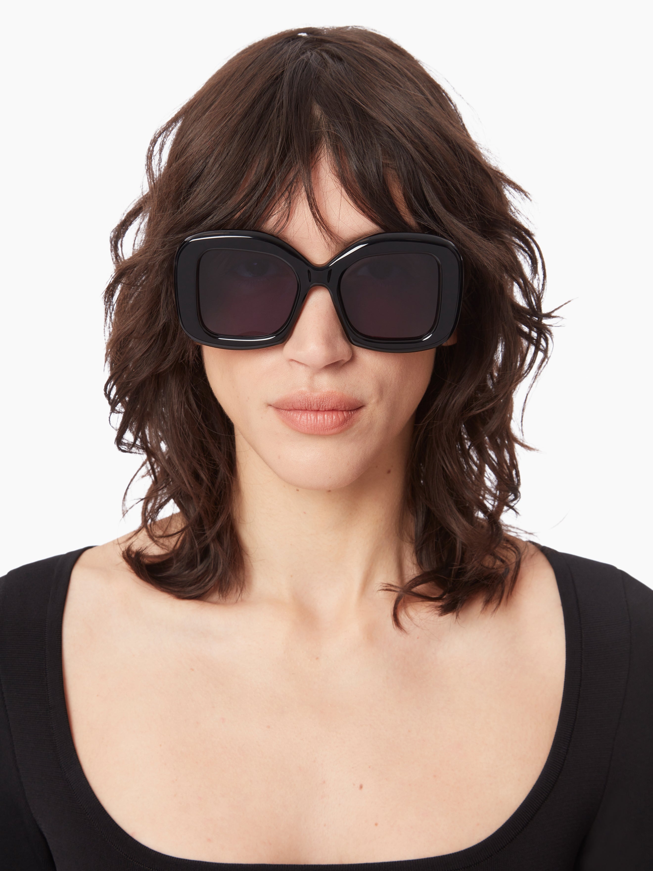Full Moon Oversize shiny black sunglasses - 2
