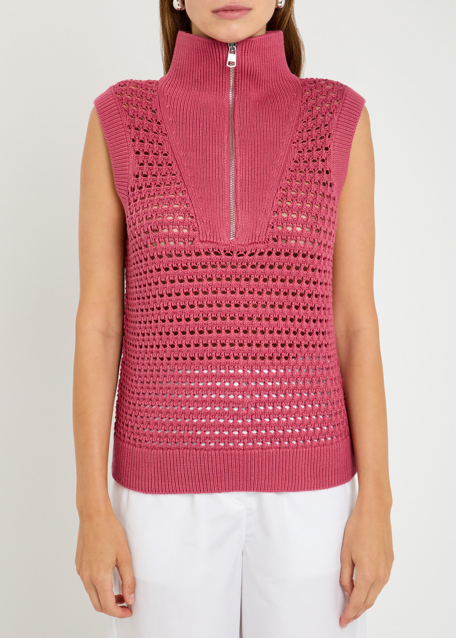 Varley Bains Half Zip Open-knit Tank - 2