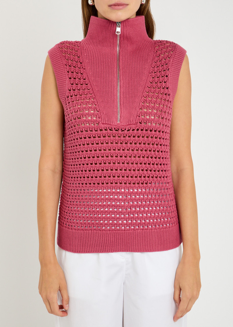 VARLEY Varley Bains Half Zip Open-knit Tank outlook