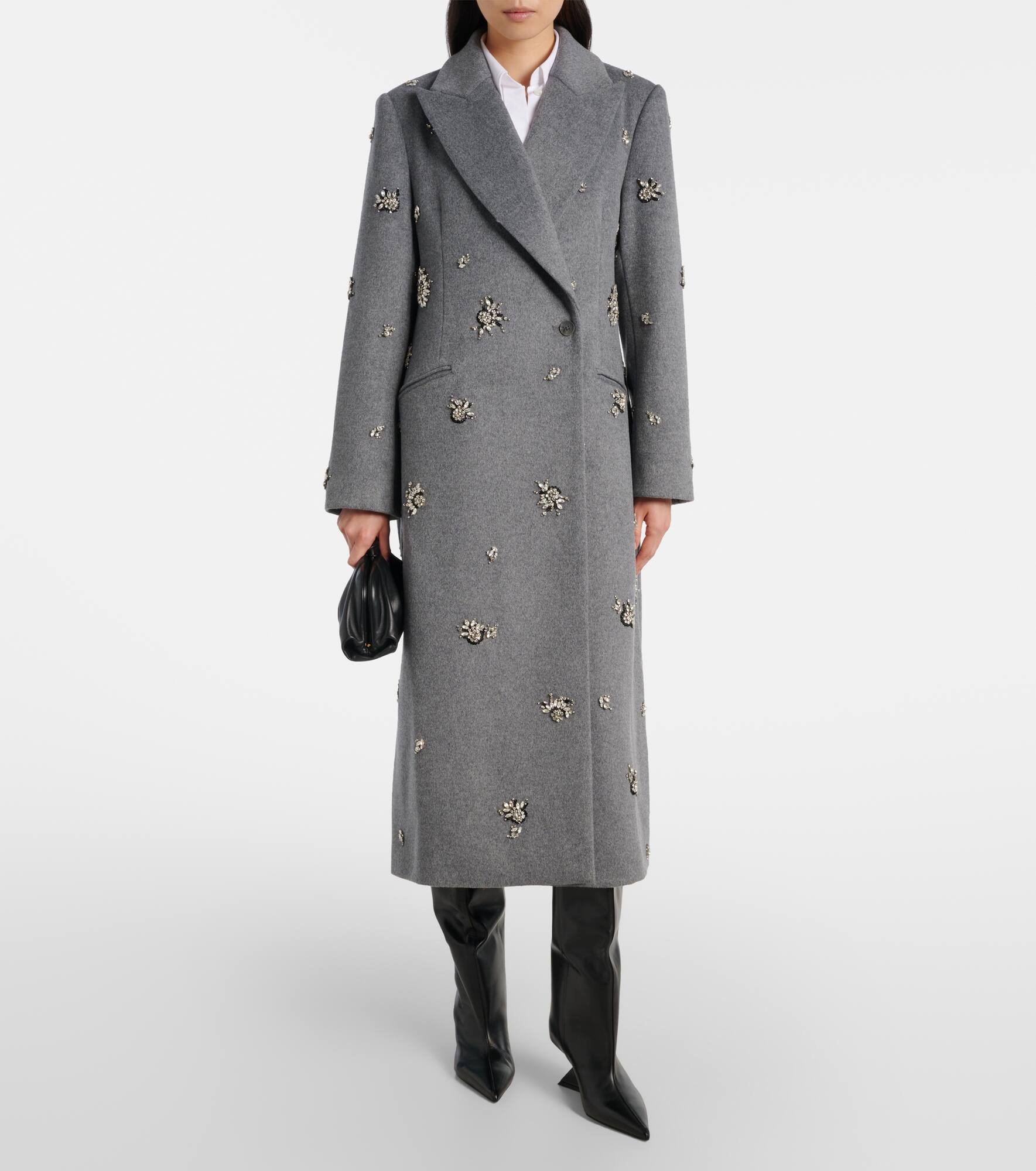Gianni embellished wool-blend coat - 2