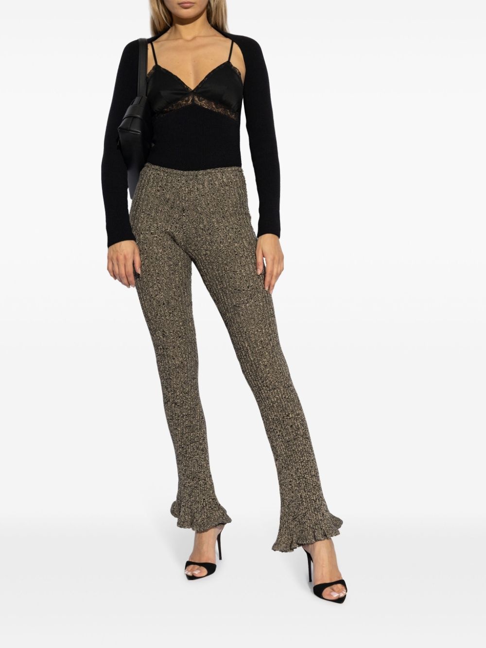 lace-panel knitted top - 2