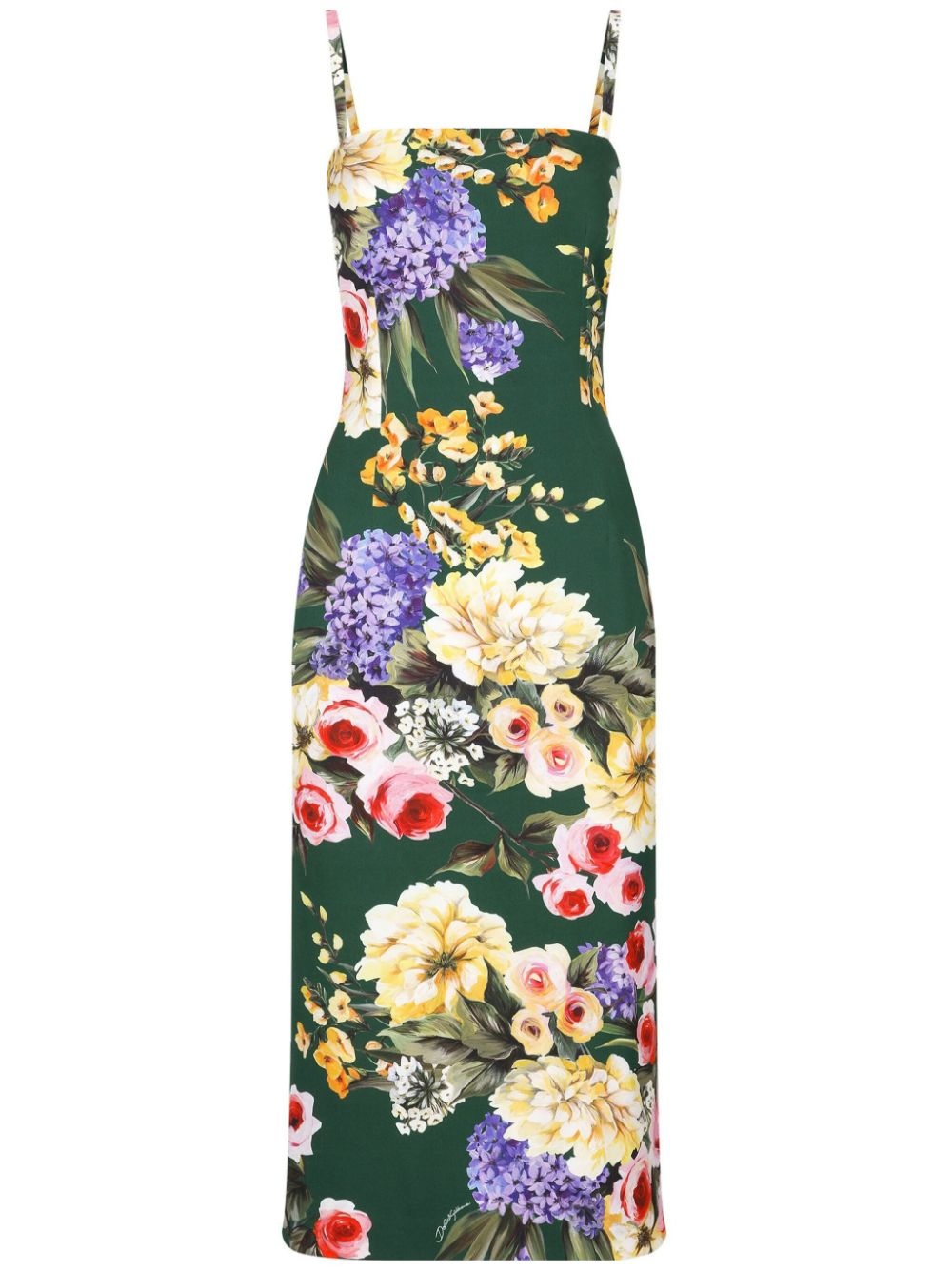 Garden-print midi dress - 1