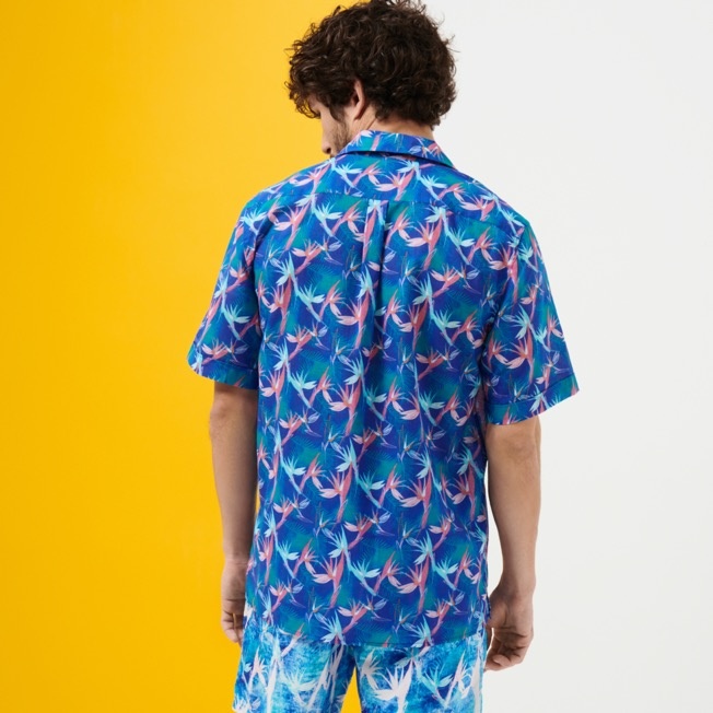 Men Bowling Shirt Linen and Cotton Paradise Vintage - 4