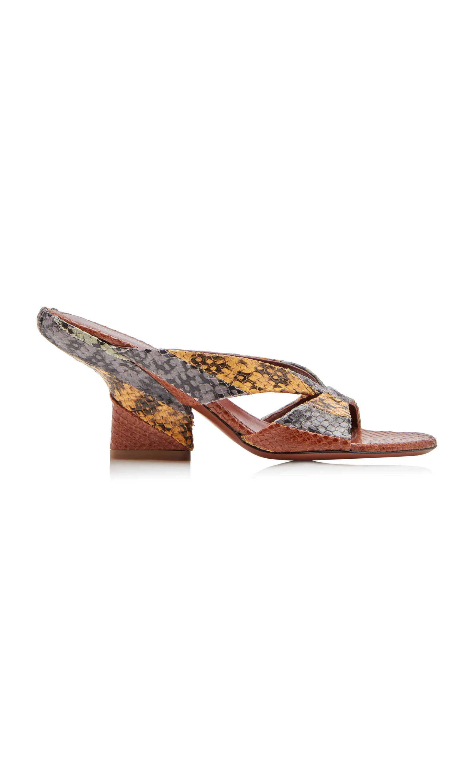 Panelled Leather Mules - 1