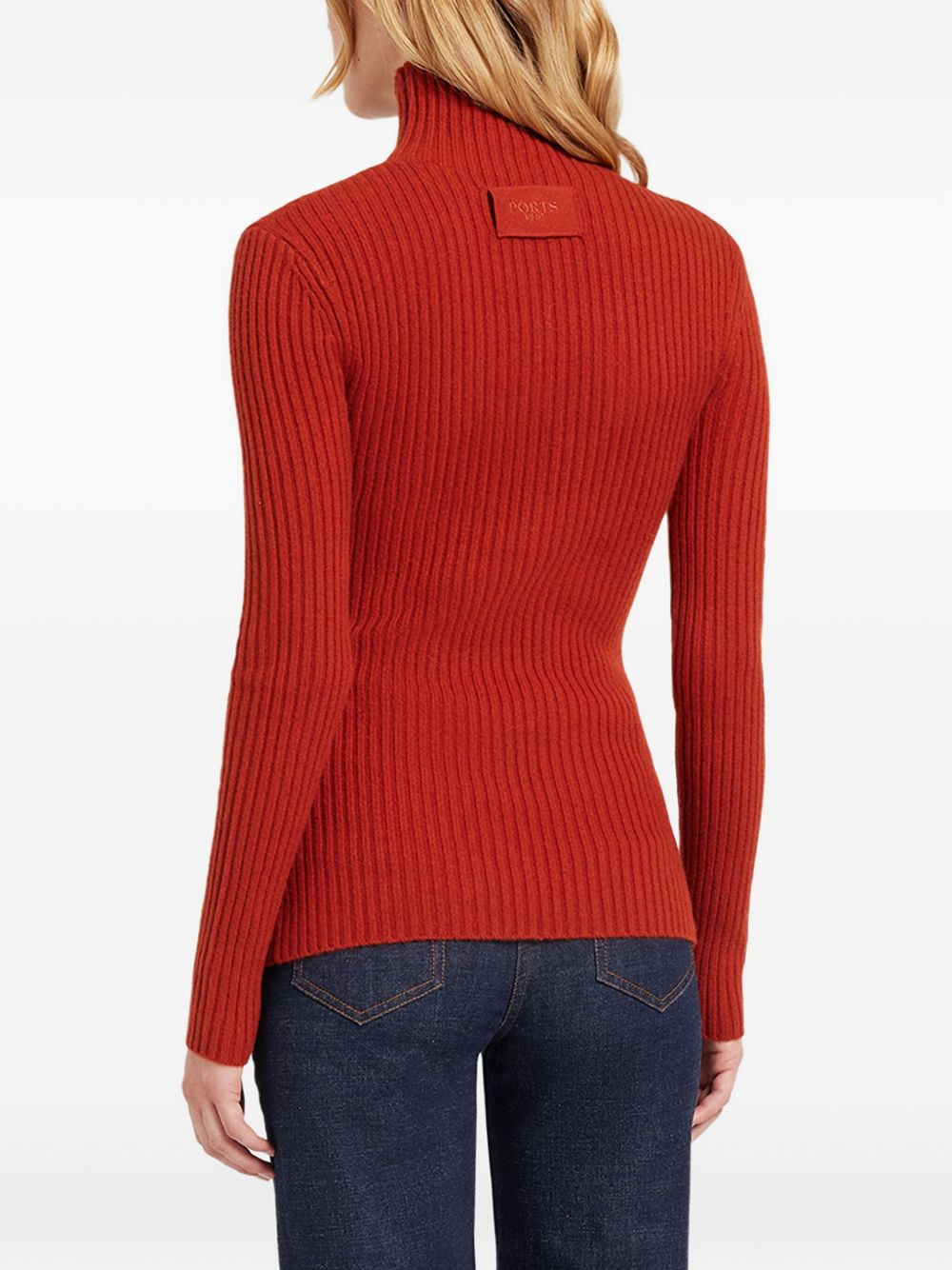 ribbed turtleneck sweater - 3