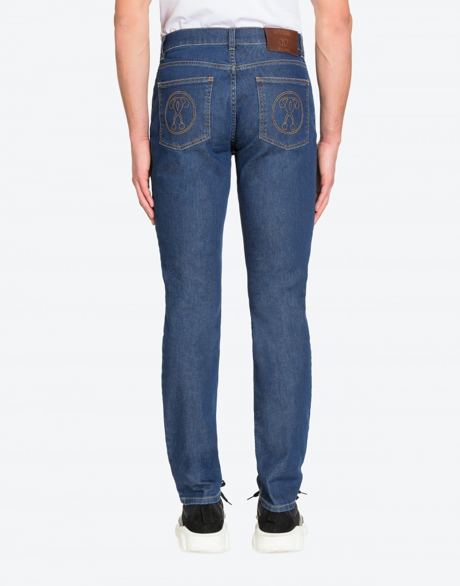 DENIM TROUSERS WITH DOUBLE QUESTION MARK - 3