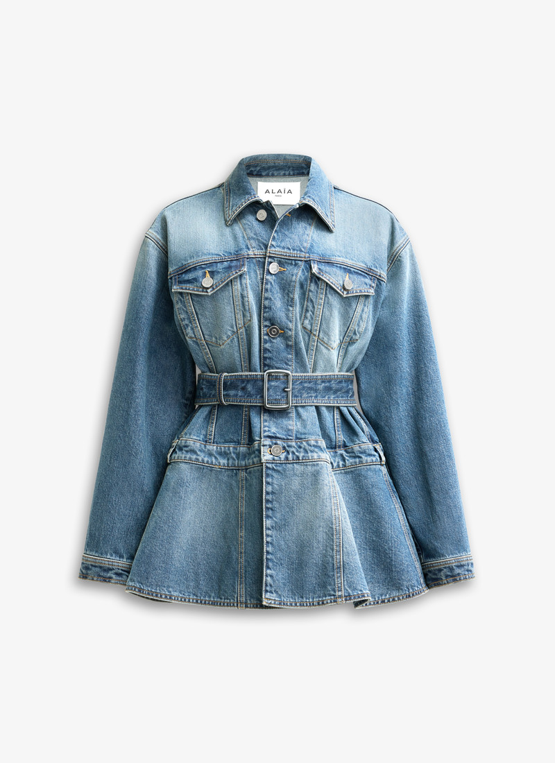DENIM PEPLUM JACKET - 1