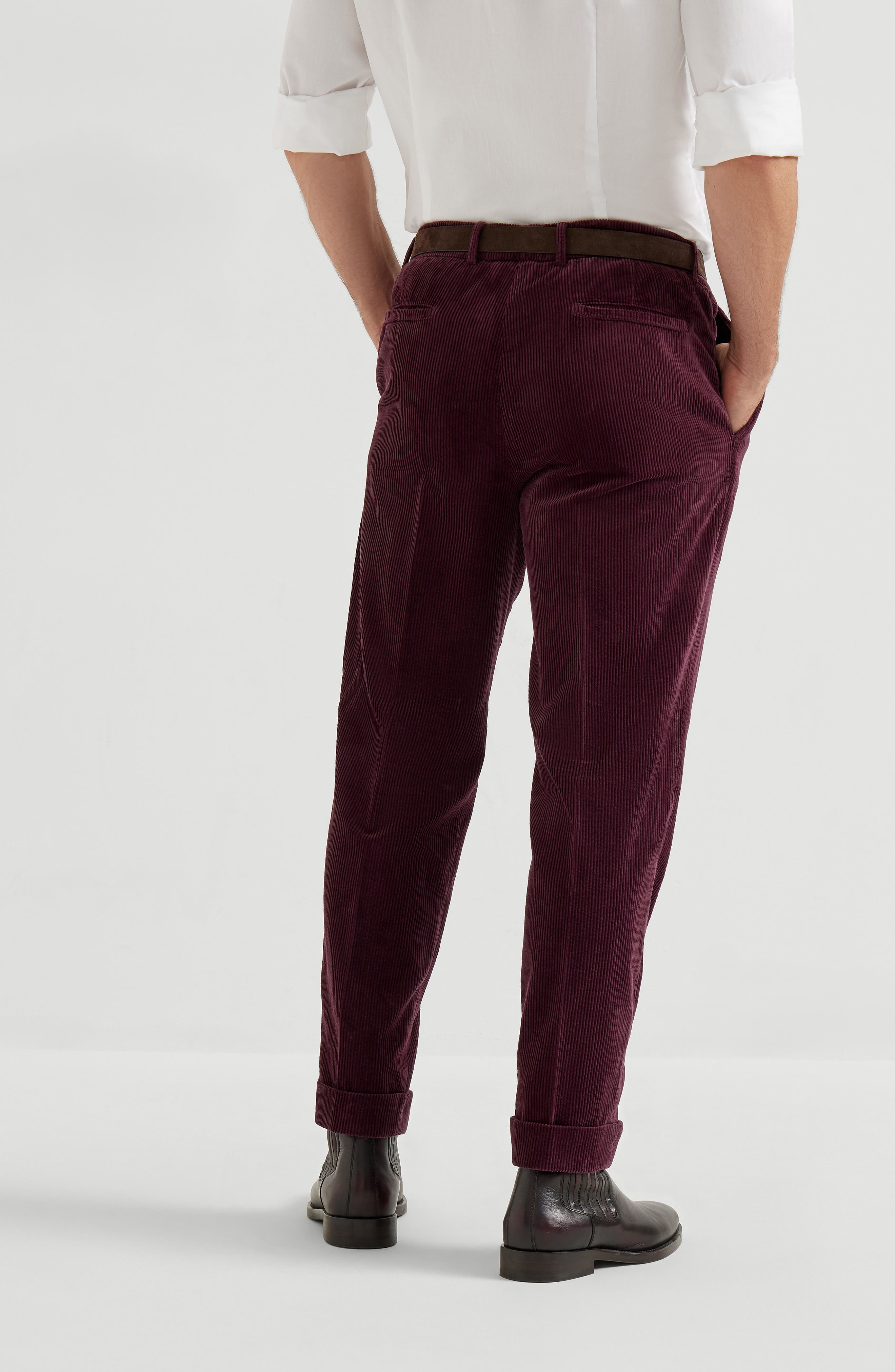 Brunello Cucinelli Garment-dyed trousers in Purple at Nordstrom - 3