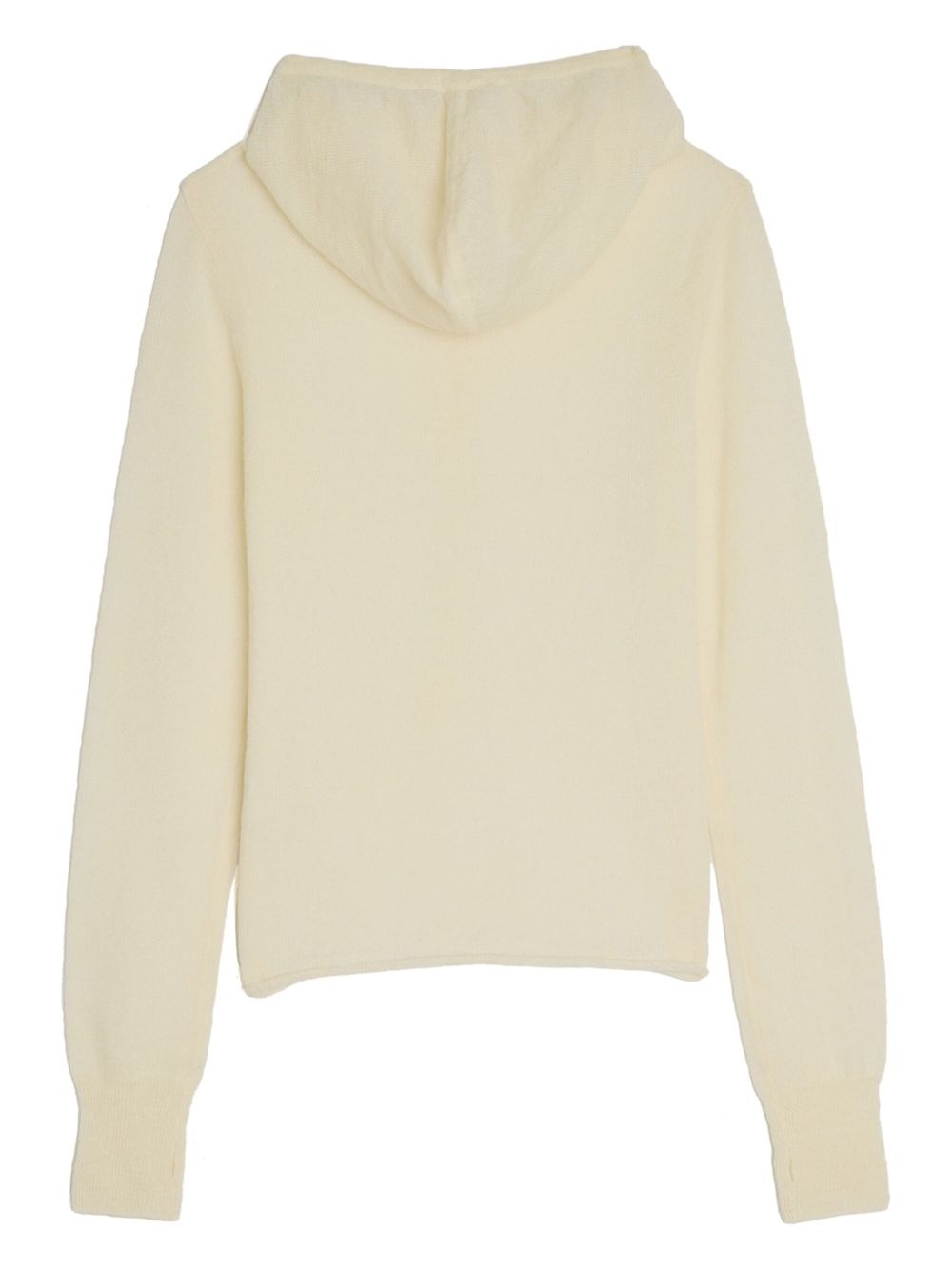 sheer knitted hoodie - 2