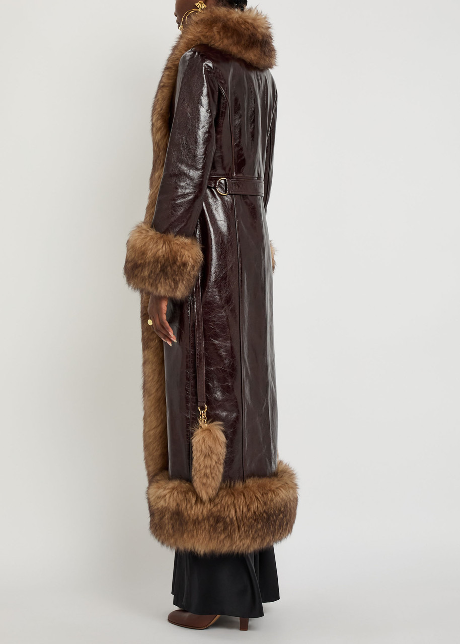 Chloe Shearling-trimmed Leather Coat - 3