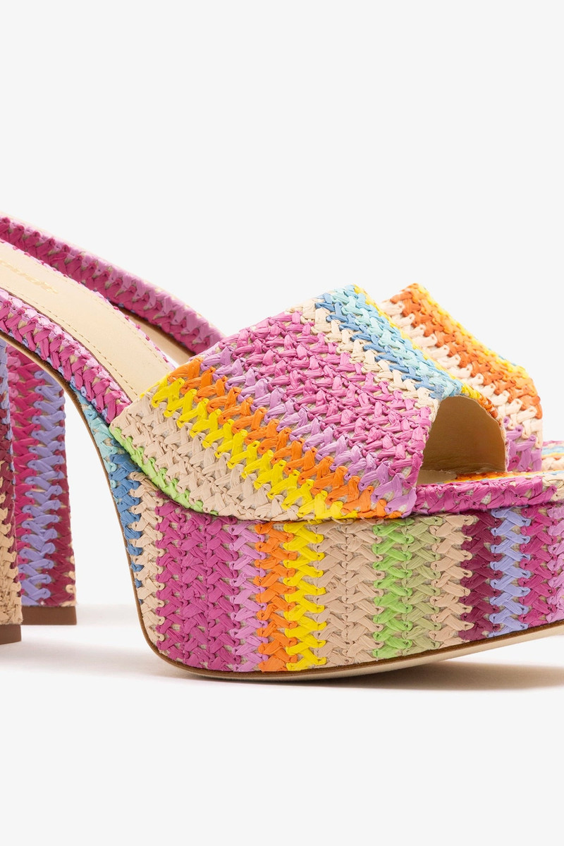 Dolly Mule Rainbow Raffia 4