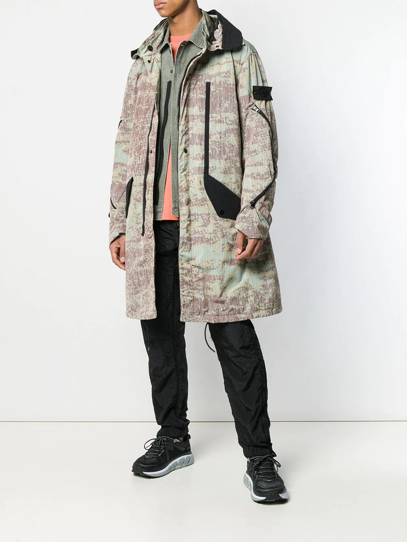 Stone Island Shadow Project printed hooded parka coat outlook
