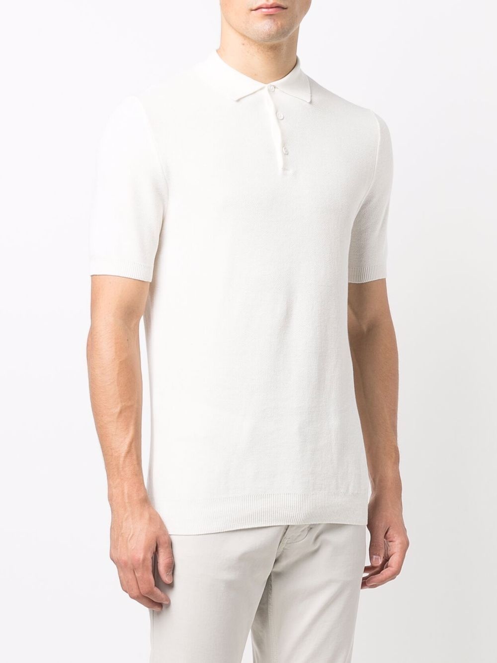 short-sleeved cotton polo shirt - 3