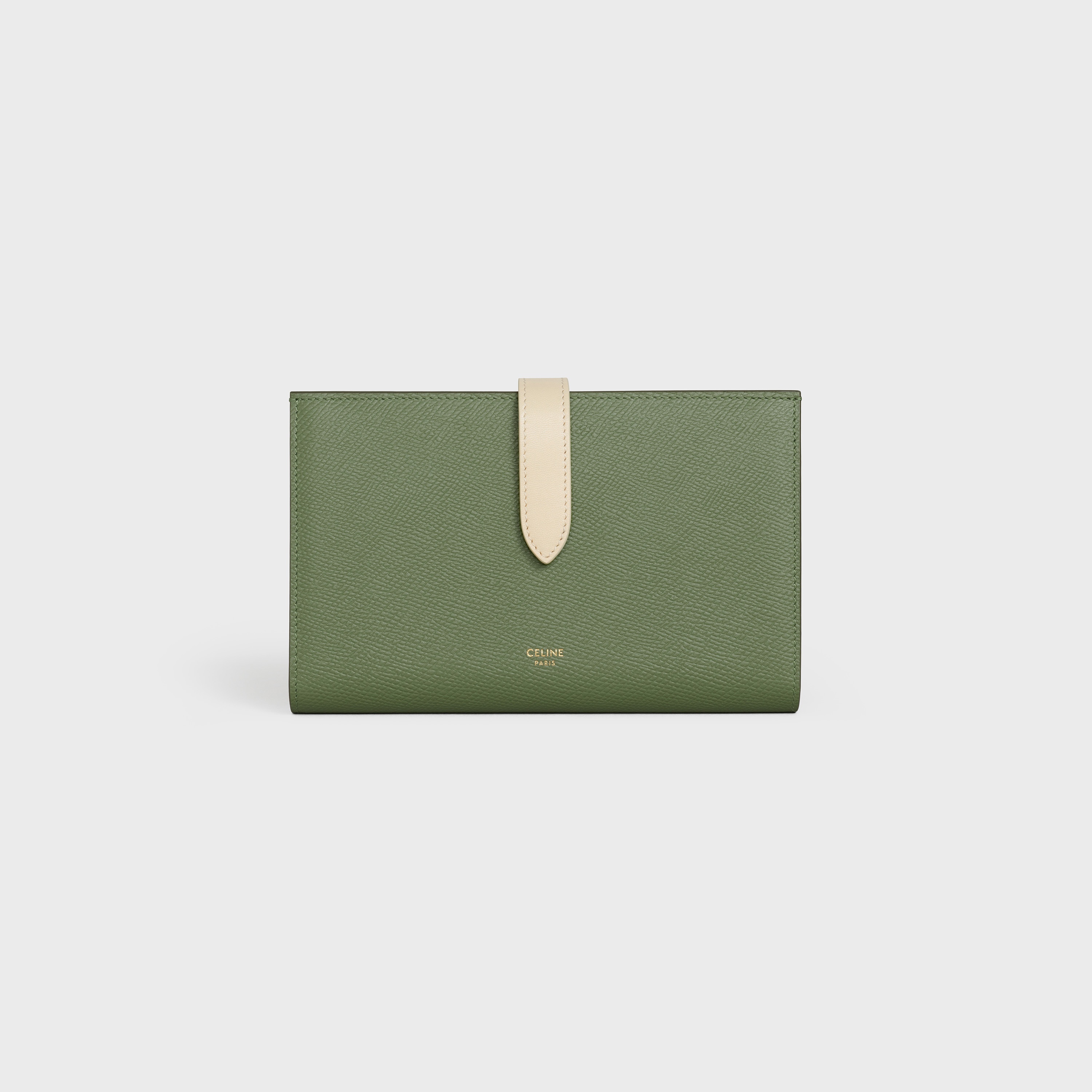 LARGE STRAP WALLET IN BICOLOUR GRAINED CALFSKIN - 1