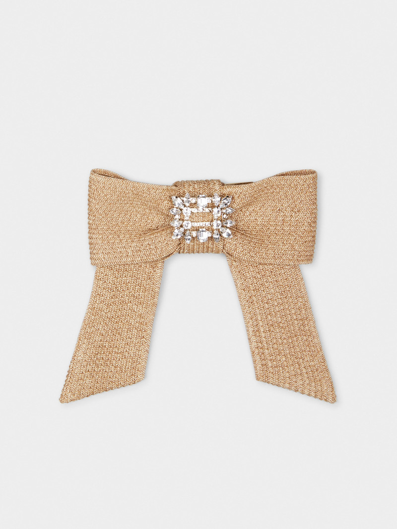 Broche Vivier Buckle Hair Clip in Raffia 1