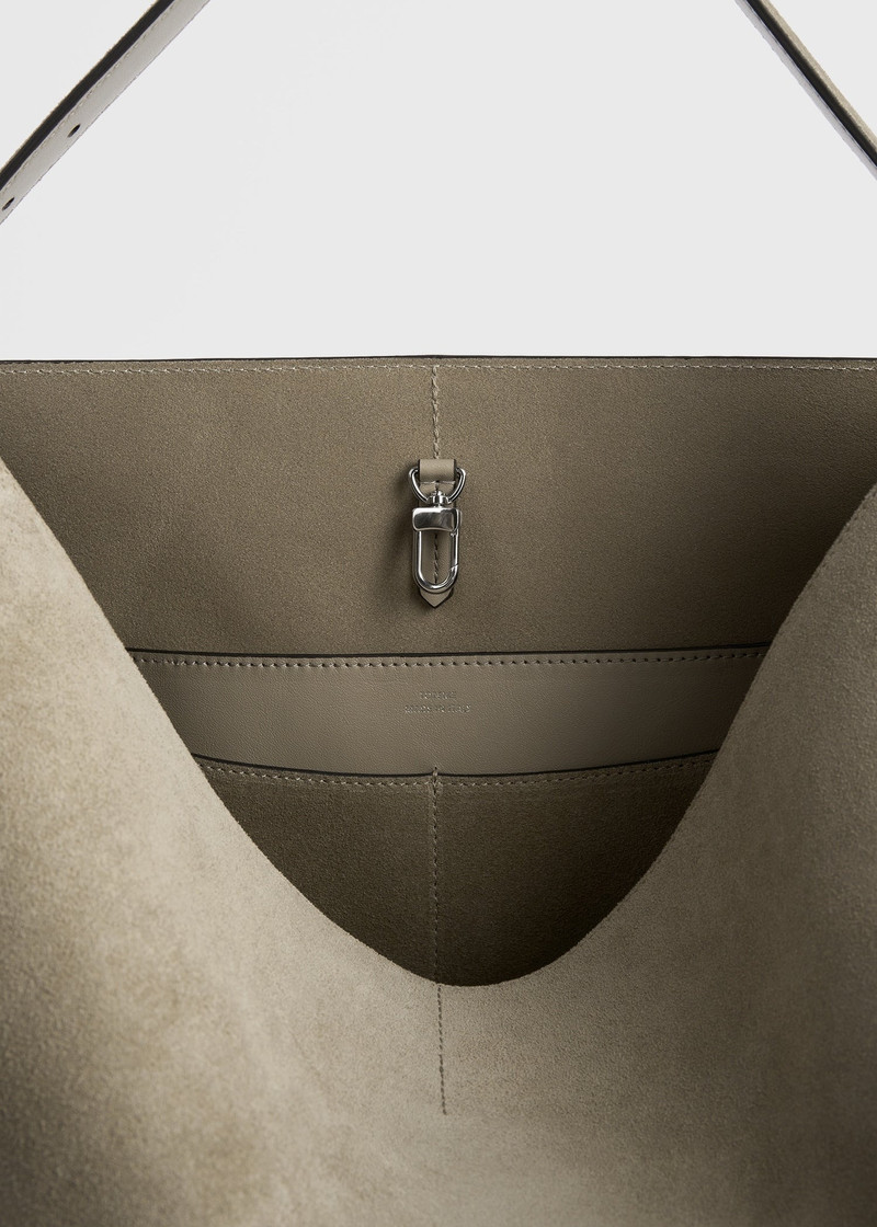 Belted suede tote desert 6