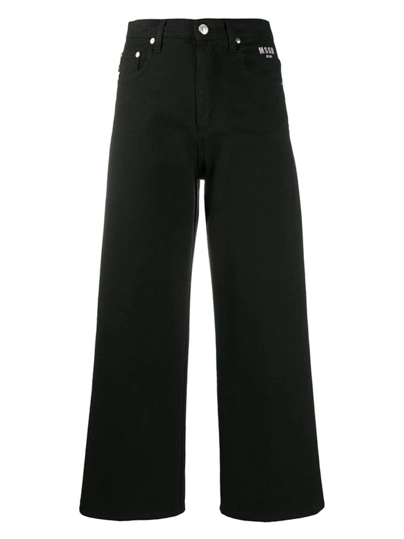 logo-detail wide-leg trousers 1