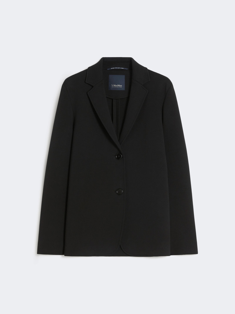 ATOLLO Single-breasted scuba jersey jacket - BLACK 1